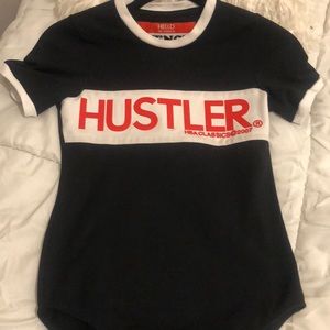 Hood By Air HUSTLER bodysuit.